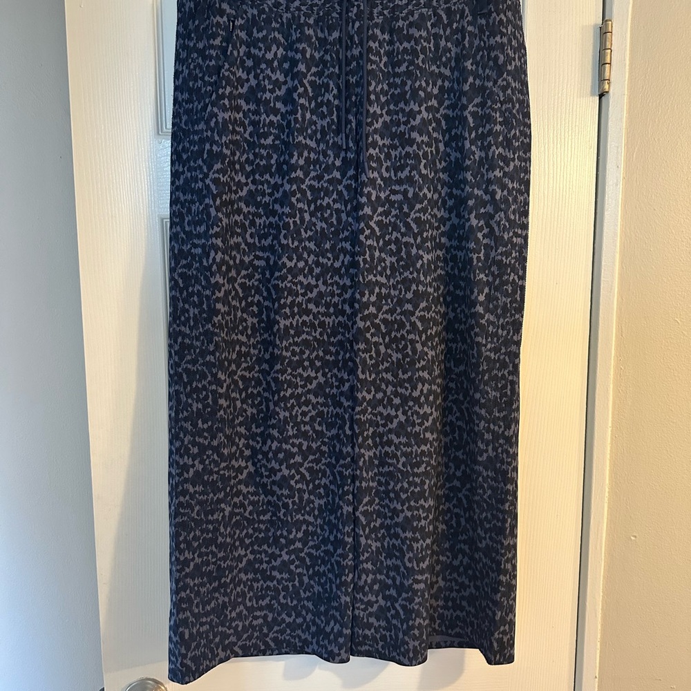 Athleta Blue Patterned Wide Leg Crop